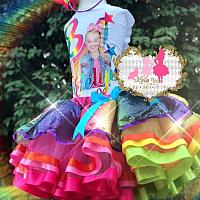 Girls Rainbow Jojo Siwa Inspired Tutu Set