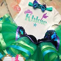 Signature Newborn Mermaid Inspired Sequins Tutu Set