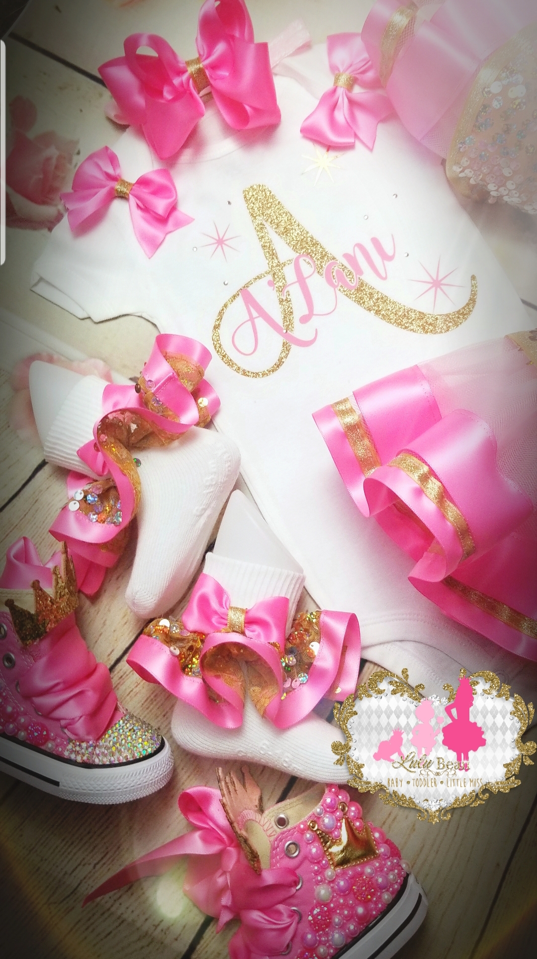Pink Initial Birthday Tutu Set